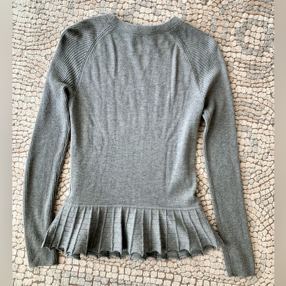 Tory Burch Margaret Peplum Gray Sweater - Picture 7 of 7